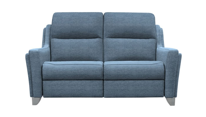 Parker Knoll Portland 2 Seat Sofa Coniston Blue Brushed Steel Leg